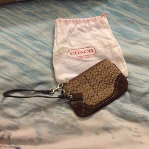 Small Brown Coach Wristlet